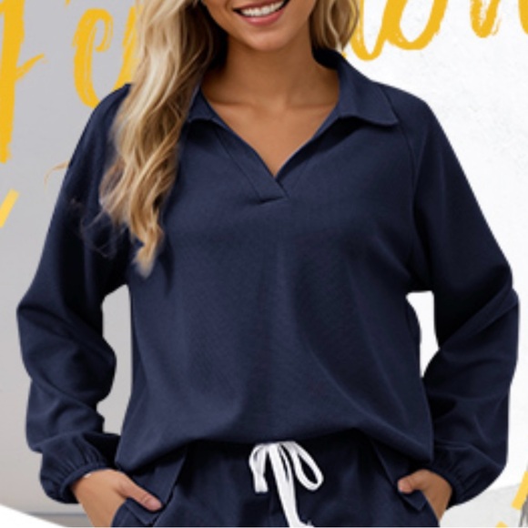 Tops - NWT Collard Waffle Knit Long Sleeve